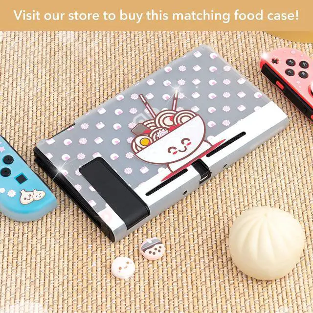 Alt view image 3 of 7 - Boba Dumpling Thumb Grips | Cute Cutecore Food Pork Bun Face Bubble Tea | Kawaii Japanese Button Joystick Cap Cover | Compatible with Nintendo Switch 1 Standard Lite OLED