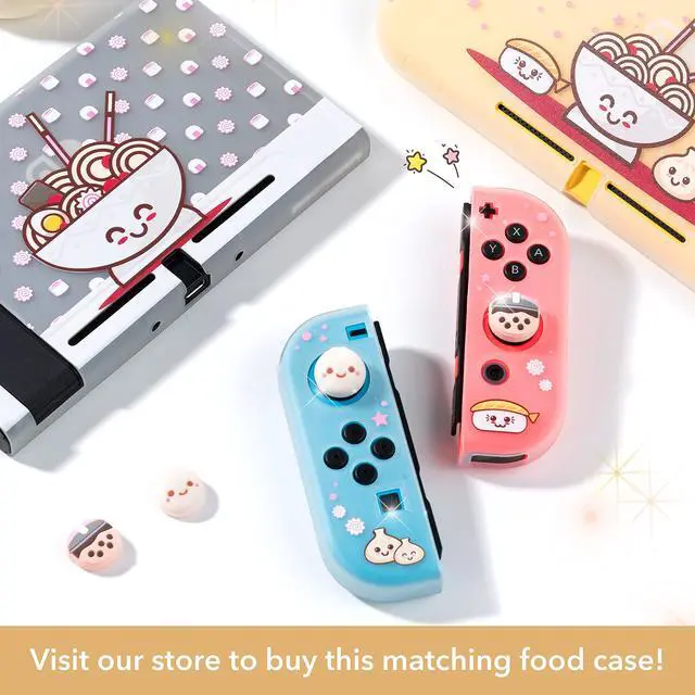 Alt view image 6 of 7 - Boba Dumpling Thumb Grips | Cute Cutecore Food Pork Bun Face Bubble Tea | Kawaii Japanese Button Joystick Cap Cover | Compatible with Nintendo Switch 1 Standard Lite OLED