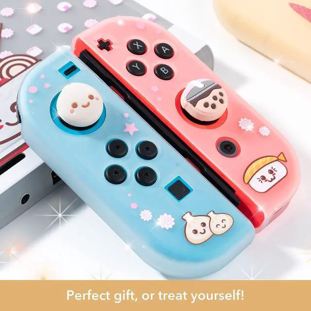 Alt view image 7 of 7 - Boba Dumpling Thumb Grips | Cute Cutecore Food Pork Bun Face Bubble Tea | Kawaii Japanese Button Joystick Cap Cover | Compatible with Nintendo Switch 1 Standard Lite OLED
