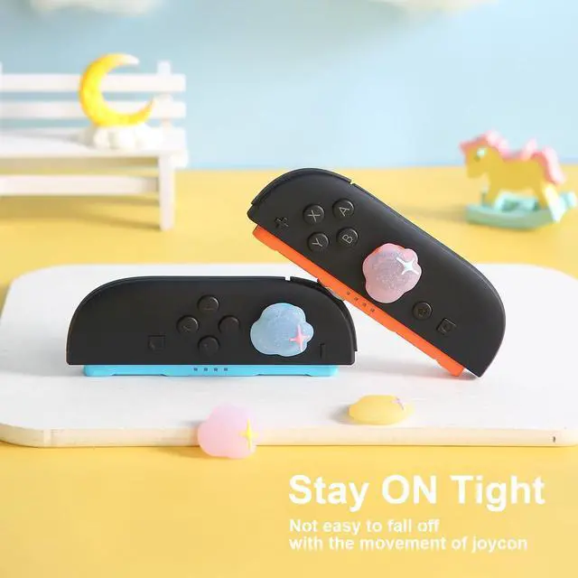 Alt view image 3 of 7 - Thumb Grip for Nintendo Switch 2,Analog Joystick Button Covers for Switch 2 Joycon Controller, Purple Pink Soft Silicone Kawaii Pastel Cloud Gaming Accessories-4PCS