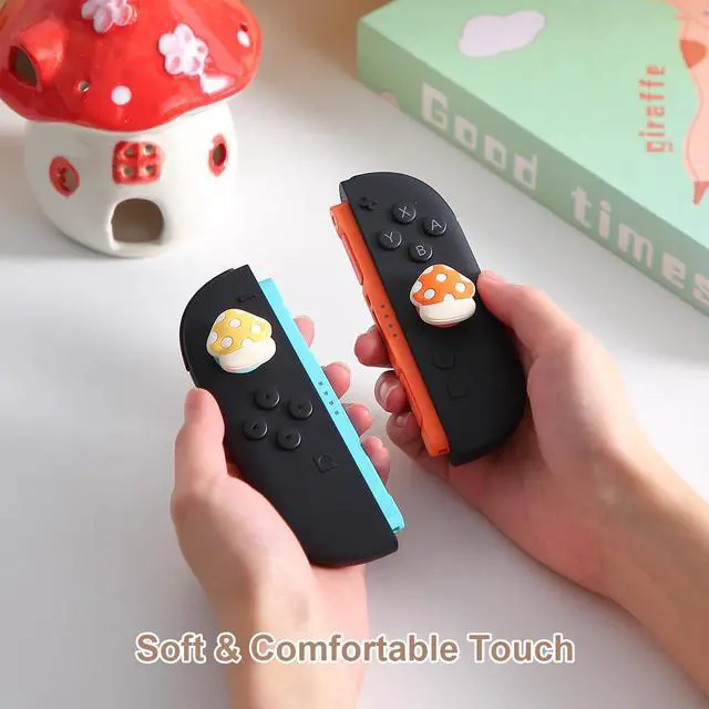 Alt view image 4 of 7 - Thumb Grip for Nintendo Switch 2,Analog Joystick Button Covers for Switch 2 Joycon Controller, Cottage Mushroom Soft Silicone Gaming Accessories-4PCS