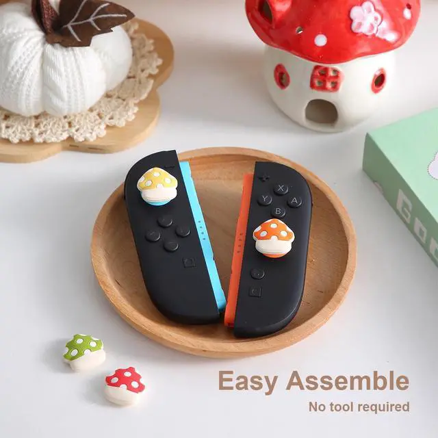 Alt view image 6 of 7 - Thumb Grip for Nintendo Switch 2,Analog Joystick Button Covers for Switch 2 Joycon Controller, Cottage Mushroom Soft Silicone Gaming Accessories-4PCS