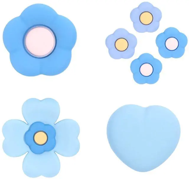 Main image of Cross D-Pad Button Caps Thumb Grips Set,Silicone ABXY Key Buttons Sticker Compatible with Switch/OLED Joy Con (Blue & Purple)