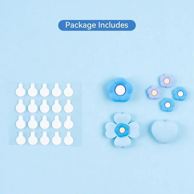 Alt view image 6 of 7 - Cross D-Pad Button Caps Thumb Grips Set,Silicone ABXY Key Buttons Sticker Compatible with Switch/OLED Joy Con (Blue & Purple)
