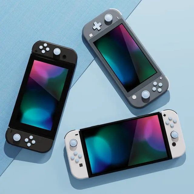 Alt view image 3 of 7 - Silicone Cross D-Pad Button Covers and Thumb Grip Set - Switch Lite D-Pad Button Cap, ABXY Directional Key Button Caps Compatible with Nintendo Switch/OLED Joycon/Switch Lite, Sky Blue