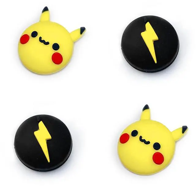 Main image of Cute Thumb Grip Caps Compatible with Switch Joy-con/OLED/Switch Lite, Kawaii Joystick Cap Grip 4PCS Soft Silicone Protective Ergonomic Button Cover, Yellow P