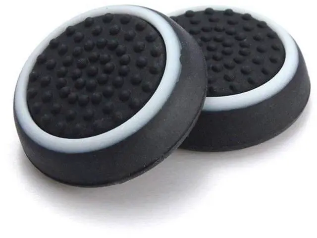 Main image of Silicone Thumb Stick Joystick Cap Analog Grip Thumbsticks Cap Cover Case for Switch NS Controller (Black-White)