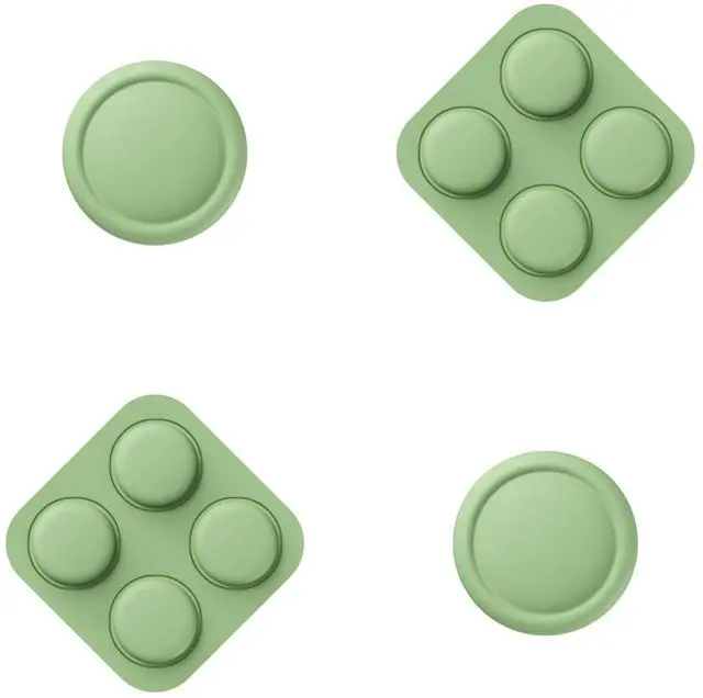 Main image of Button Caps + Thumb Grip Set for Nintendo Switch 2, 2 Silicone Colorful ABXY Directional Button Covers & 2 Joystick Caps for Joycon - Matcha Green