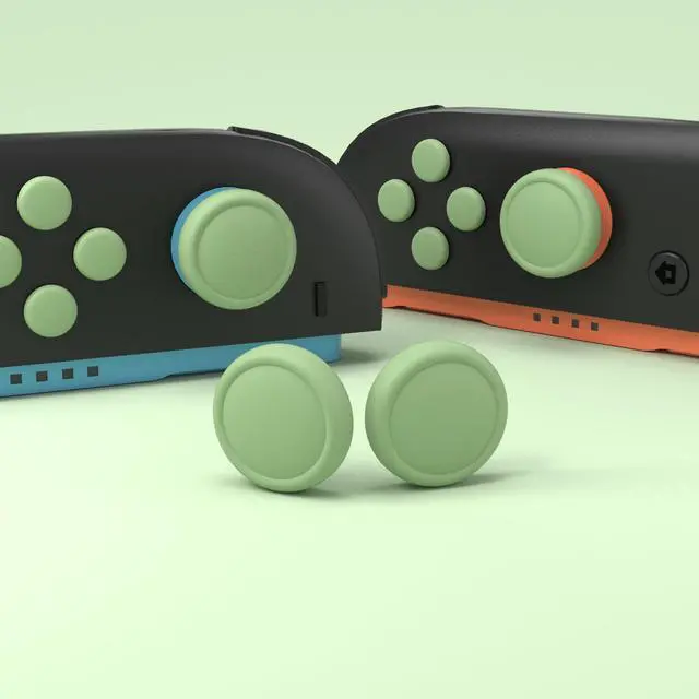Alt view image 5 of 7 - Button Caps + Thumb Grip Set for Nintendo Switch 2, 2 Silicone Colorful ABXY Directional Button Covers & 2 Joystick Caps for Joycon - Matcha Green
