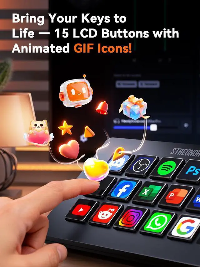 Alt view image 6 of 7 - S15 Standard Stream Controller, Macro Keypad Shortcut