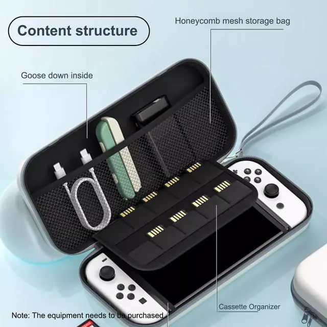 Alt view image 2 of 5 - Storage Case for NS Switch 2 for (2025) case Cover,White Hard Shell Portable,Handbag with 2 Pack Tempered Films and a Transparent Silicone Handle 3 in 1
