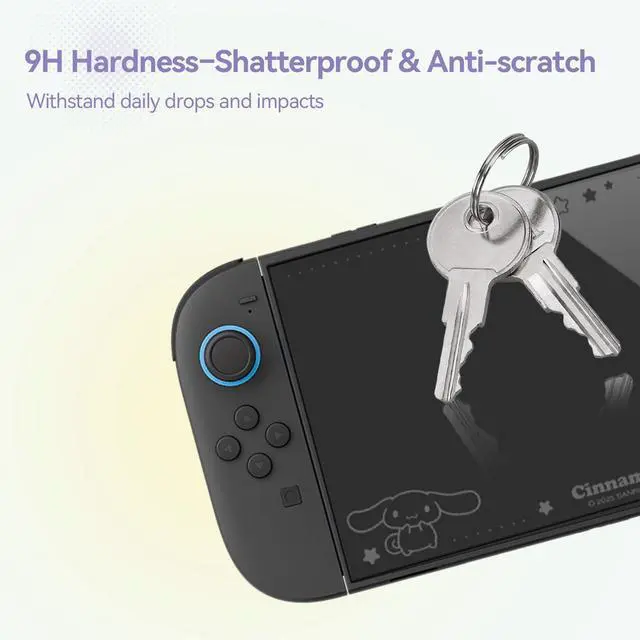 Alt view image 3 of 7 - Screen Protector Compatible with Switch 2, High-Alumina Tempered Glass with Hidden Pattern - 9H Hardness Anti-Scratch, Bubble-Free Installation Kit, Ultra HD clear 1 Pack (Cinnamoroll)
