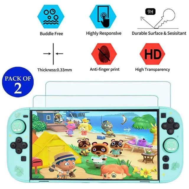 Alt view image 4 of 7 - Accessories Bundle for Nintendo Switch 2 2025 - Accessory kit NS 2 Animal Set Crossing with Carrying Case Protective Cover Screen Protector Game Card Holder Play Stand Thumb Grips