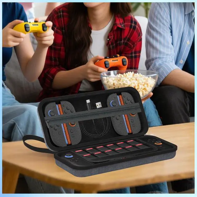 Alt view image 7 of 7 - Switch 2 Carrying Case Compatible with Nintendo Switch 2, Portable Nylon Protector Case with 12 Game Cartridge, Pouch Carrying Protector Travel Bag for Console and Switch2 Accessories, Gray