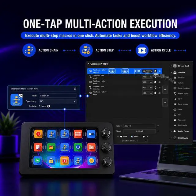 Alt view image 7 of 7 - Stream Controller Deck for PC Work,Live Stream and Video Editing