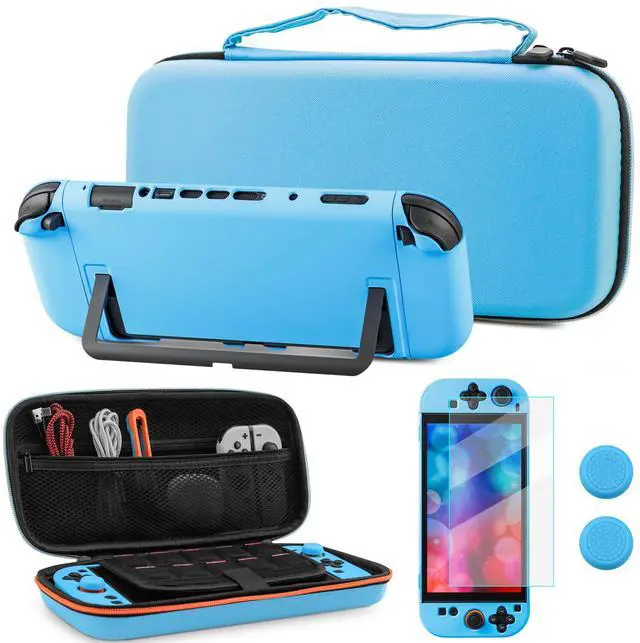 Main image of Blue Carrying Case Compatible with Switch 2(2025), Shockproof Accessories for Switch 2 Console with Slim Portable Storage Travel Bag, Protective Cover, Screen Protector and 2 Cute Thumb Cap