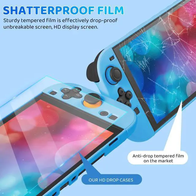 Alt view image 6 of 7 - Blue Carrying Case Compatible with Switch 2(2025), Shockproof Accessories for Switch 2 Console with Slim Portable Storage Travel Bag, Protective Cover, Screen Protector and 2 Cute Thumb Cap