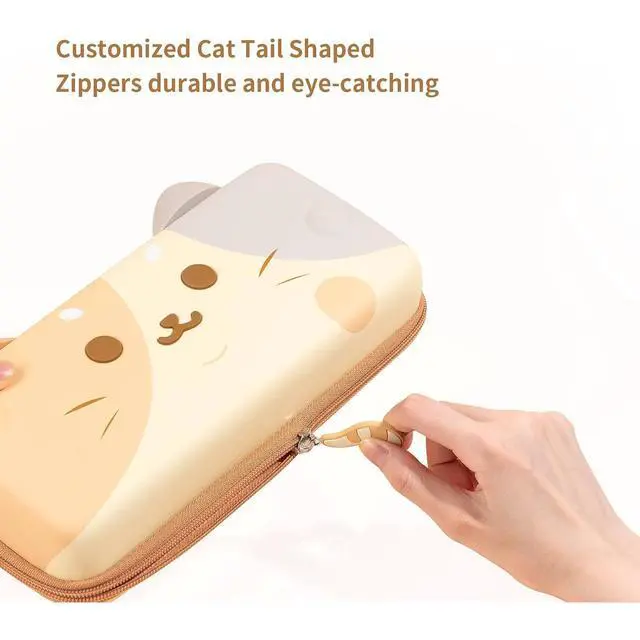 Alt view image 4 of 7 - Cat Ears Carry Case Compatible with Nintendo Switch OLED - Portable Hardshell Slim Travel Carrying Case fit Switch Console & Game Accessories (Multicolor, Large)