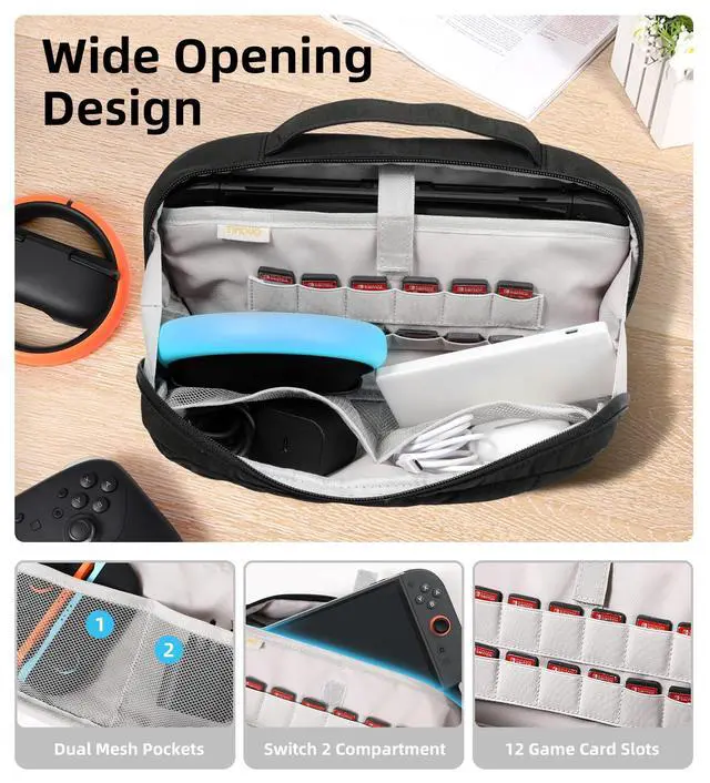 Alt view image 2 of 7 - Puffy Pouch for Nintendo Switch 2, Black