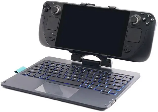 Main image of DeckTop - Steam Deck Keyboard and Bluetooth Trackpad Mouse with Multicolor LED Laptop Accessory for Valve Linux PC Gaming Accessories (Steam Deck/ROG Ally)
