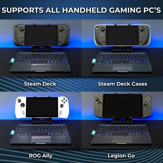 Alt view image 4 of 6 - DeckTop - Steam Deck Keyboard and Bluetooth Trackpad Mouse with Multicolor LED Laptop Accessory for Valve Linux PC Gaming Accessories (Steam Deck/ROG Ally)