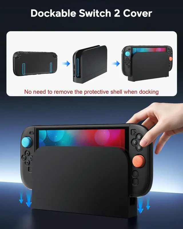 Alt view image 3 of 7 - Switch 2 Cover Case&Screen Protector, Dockable Shell for Nintendo 2