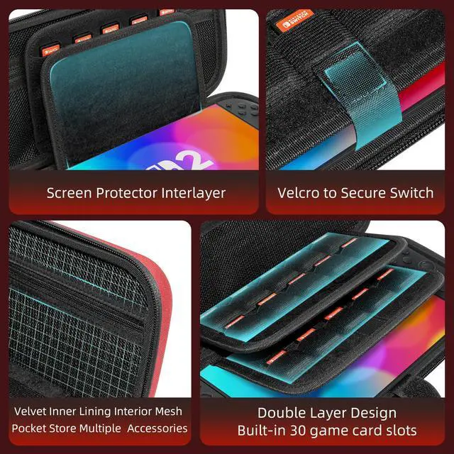 Alt view image 3 of 7 - Switch 2 Carry Case Compatible with Nintendo Switch 2 Console