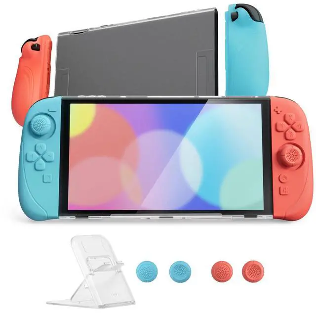 Main image of Ranger Protective Case for Nintendo Switch 2 with Stand | Ergonomic Anti-Slip Silicone Grips, Dockable Hard Shell, 4 Thumbstick Caps | Quick-Release-Joycon Full-Body Cover, Blue & Orange