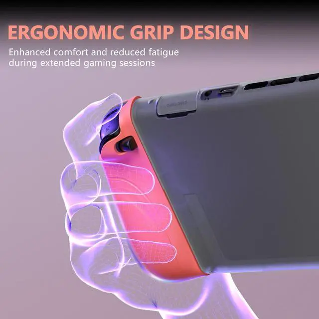 Alt view image 2 of 7 - Ranger Protective Case for Nintendo Switch 2 with Stand | Ergonomic Anti-Slip Silicone Grips, Dockable Hard Shell, 4 Thumbstick Caps | Quick-Release-Joycon Full-Body Cover, Blue & Orange