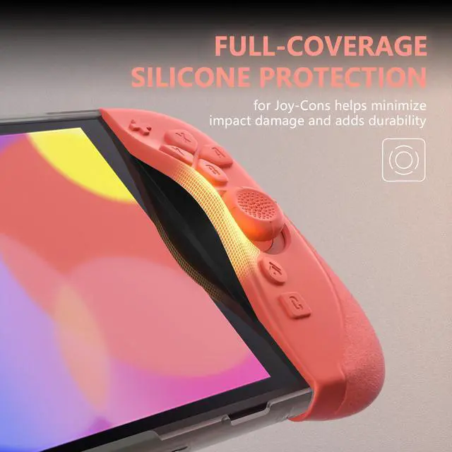 Alt view image 4 of 7 - Ranger Protective Case for Nintendo Switch 2 with Stand | Ergonomic Anti-Slip Silicone Grips, Dockable Hard Shell, 4 Thumbstick Caps | Quick-Release-Joycon Full-Body Cover, Blue & Orange