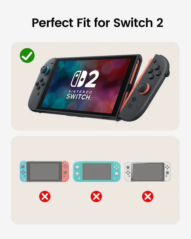 Alt view image 3 of 7 - Carrying Case Compatible with Nintendo Switch 2 Console & Charger, Shockproof Hard Shell Protective Cover Portable Travel Case with Game Card Slots & Inner Pocket for Accessories, Black