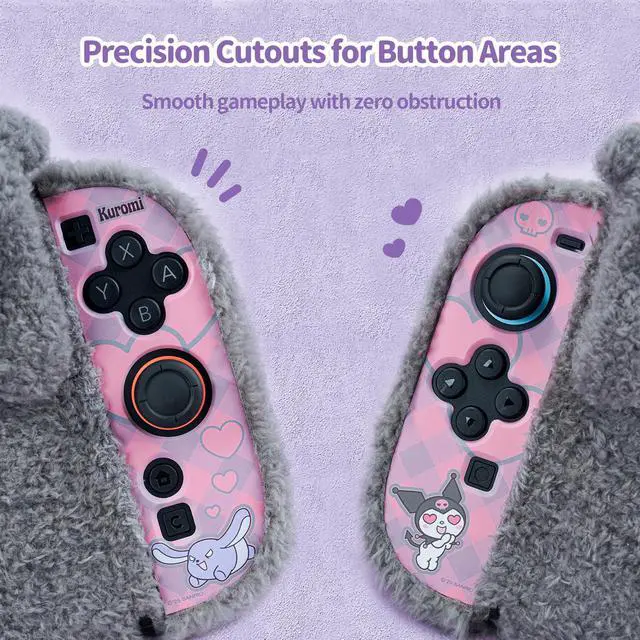 Alt view image 4 of 7 - Cute Plush Protective Case Compatible with Switch 2 (2025), Anti-Scratch and Shock-Absorption Hard PC Shell Cover for Switch 2 Game Console and Joystick Controller - KLM