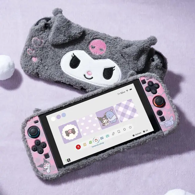 Alt view image 6 of 7 - Cute Plush Protective Case Compatible with Switch 2 (2025), Anti-Scratch and Shock-Absorption Hard PC Shell Cover for Switch 2 Game Console and Joystick Controller - KLM