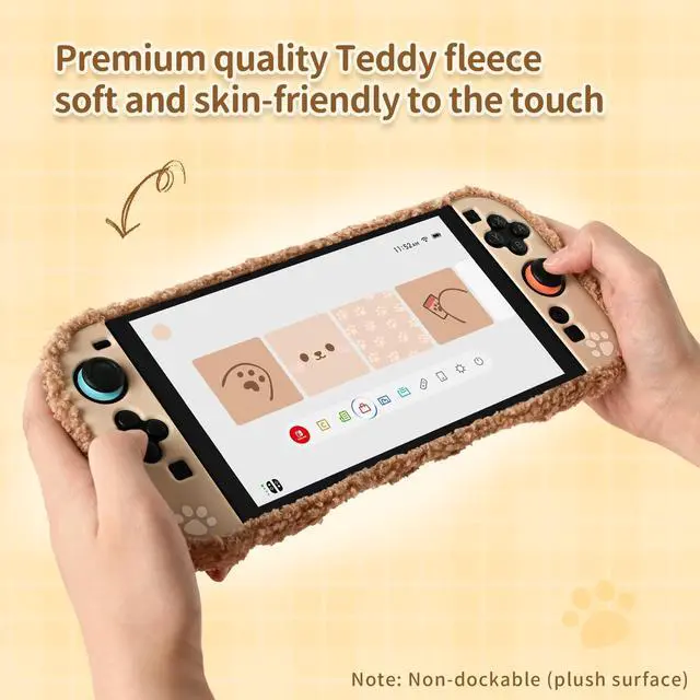 Alt view image 3 of 7 - Plush Case Compatible with Switch 2 (2025), NS2 Protective Cover for Switch Console and Grip Joy Controller, Plush Bear