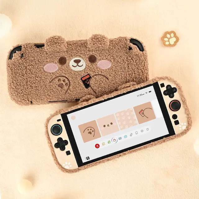 Alt view image 6 of 7 - Plush Case Compatible with Switch 2 (2025), NS2 Protective Cover for Switch Console and Grip Joy Controller, Plush Bear
