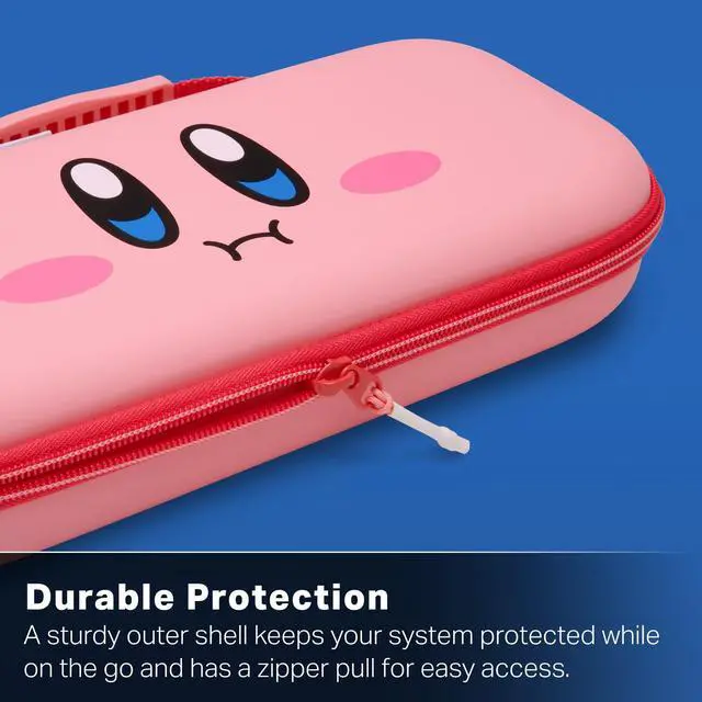 Alt view image 2 of 7 - Protection Case for Nintendo Switch 2 - Kirby Mouthful, Officially Licensed, Protective Storage, Holds up to 9 Game Cards and 2 microSD Express Cards, Integrated Play Stand