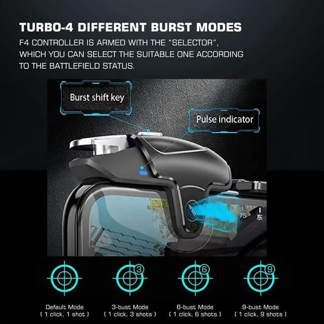Alt view image 2 of 7 - 11 in 1 PUBG Mobile High Frequency Triggers with 400mAh Phone Cooler