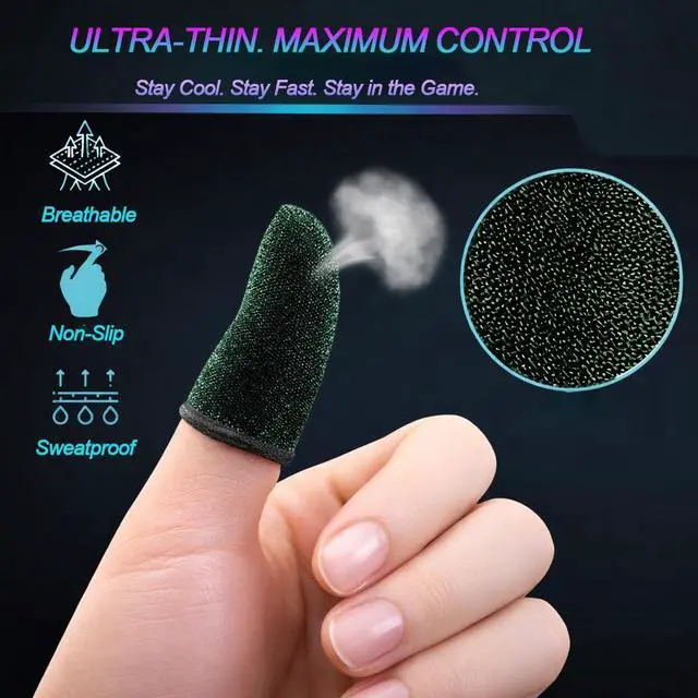 Alt view image 2 of 6 - Bluradio 10 Pieces Gaming Finger Sleeves for Mobile