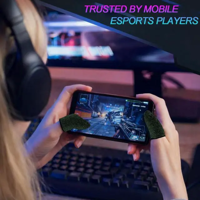 Alt view image 6 of 6 - Bluradio 10 Pieces Gaming Finger Sleeves for Mobile