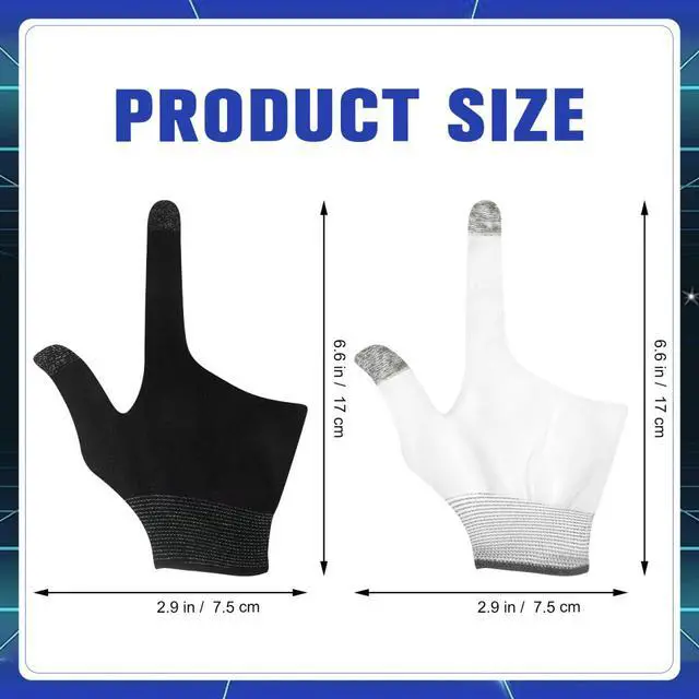 Alt view image 5 of 7 - 2 Pairs Gaming Finger Gloves - Touchscreen Sleeves for Mobile Gaming, Esports & Free Fire - Breathable Nylon & Graphene for Sweaty Hands, Pro Gamer Gloves