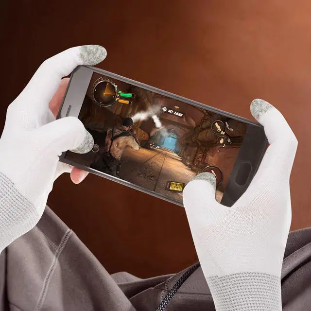 Alt view image 6 of 7 - 2 Pairs Gaming Finger Gloves - Touchscreen Sleeves for Mobile Gaming, Esports & Free Fire - Breathable Nylon & Graphene for Sweaty Hands, Pro Gamer Gloves