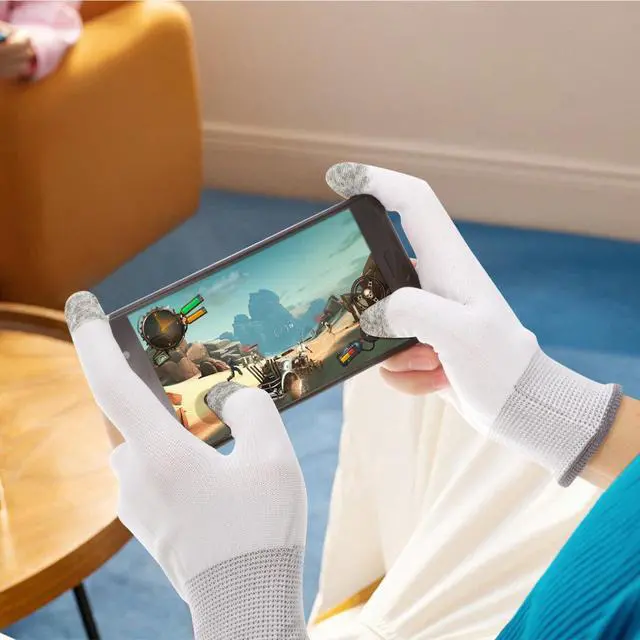 Alt view image 2 of 7 - Gaming Finger Gloves Graphene Touchscreen Gloves for Mobile Easy to Use