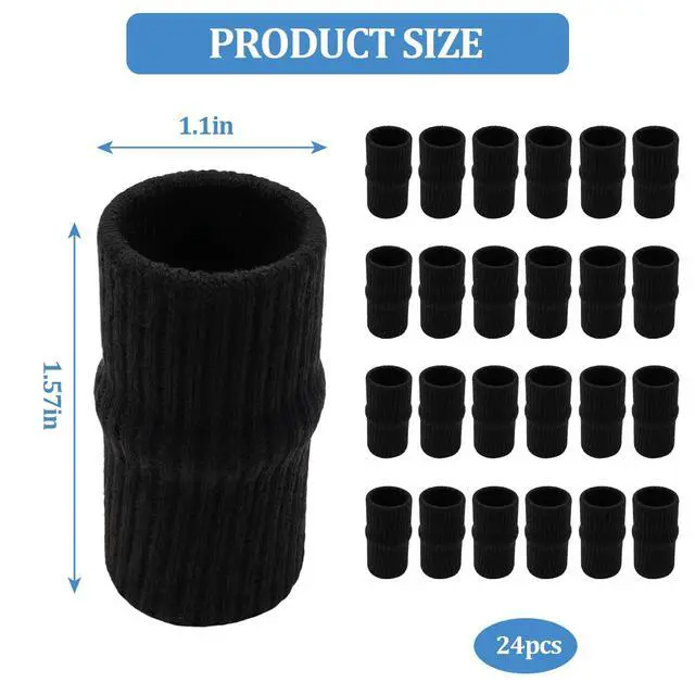 Alt view image 2 of 6 - 24 Pcs Finger Compression Sleeves,Black Sport Finger Sleeves Protectors,Breathable Elastic Finger Support for Sports, Typing, and Daily Use