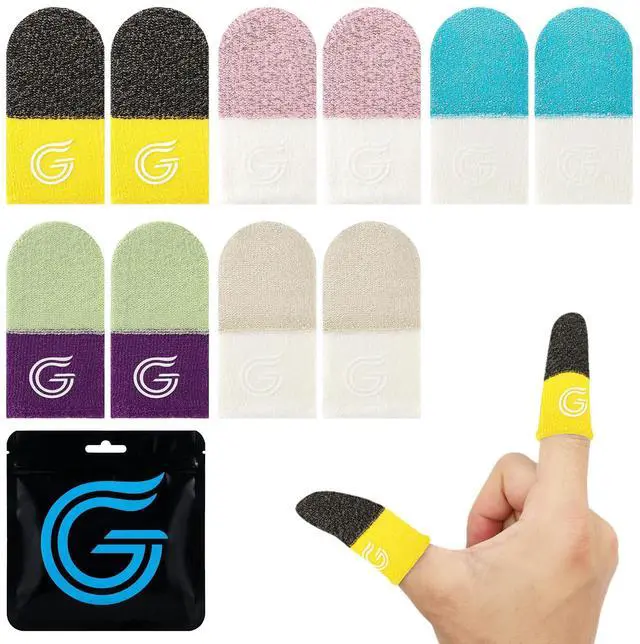 Main image of 10-Pack Gaming Finger Sleeves, Compatible with All Touchscreen Devices