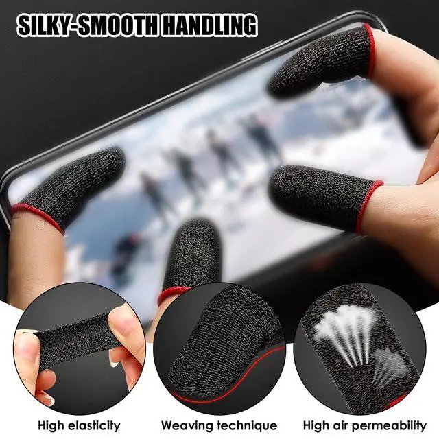 Alt view image 4 of 7 - 8 Pcs Gaming Gloves for Sweaty Hands, Silver Fiber Thumb Gloves