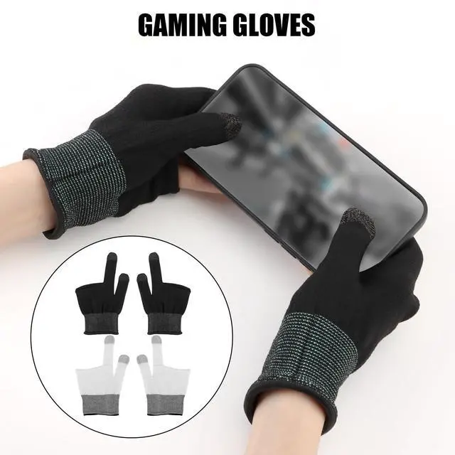 Alt view image 6 of 7 - 8 Pcs Gaming Gloves for Sweaty Hands, Silver Fiber Thumb Gloves