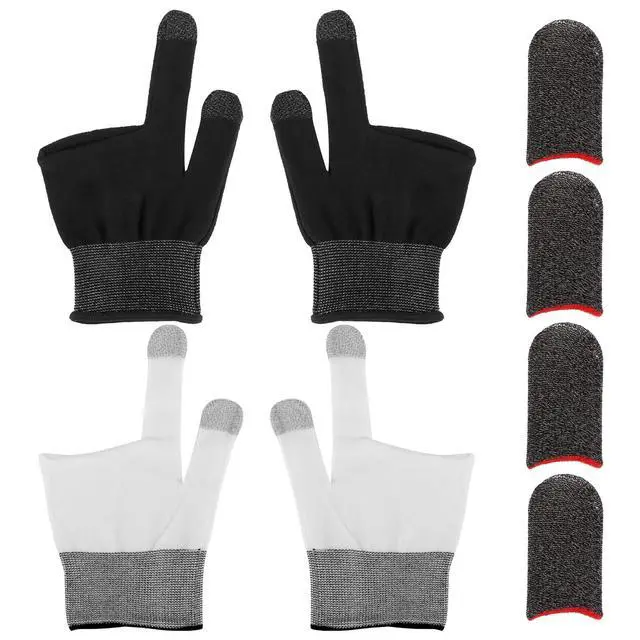 Alt view image 7 of 7 - 8 Pcs Gaming Gloves for Sweaty Hands, Silver Fiber Thumb Gloves