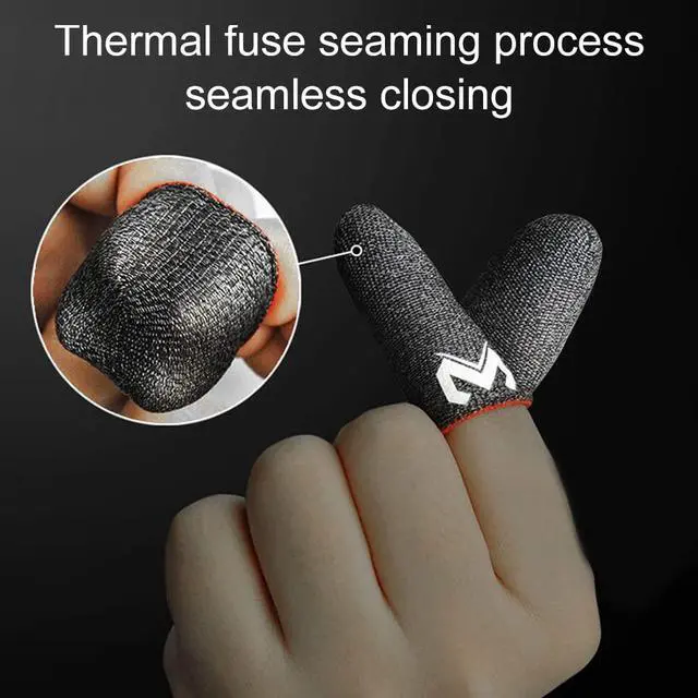 Alt view image 2 of 7 - 8 Pack Gaming Finger Sleeves, Anti Sweat Gaming Thumb Sleeve Silver Fiber Thin Mobile Finger Protectors Smooth Feel Gamer Gloves Accessories for Most Touchscreen Devices Tablet Phone