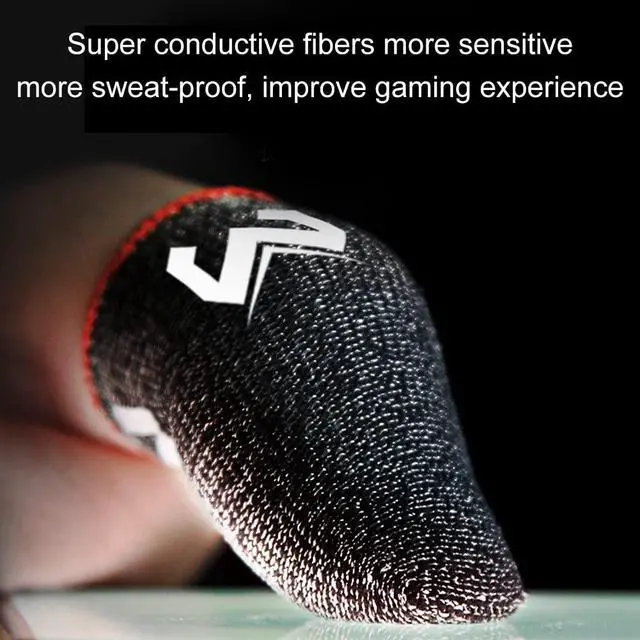 Alt view image 3 of 7 - 8 Pack Gaming Finger Sleeves, Anti Sweat Gaming Thumb Sleeve Silver Fiber Thin Mobile Finger Protectors Smooth Feel Gamer Gloves Accessories for Most Touchscreen Devices Tablet Phone
