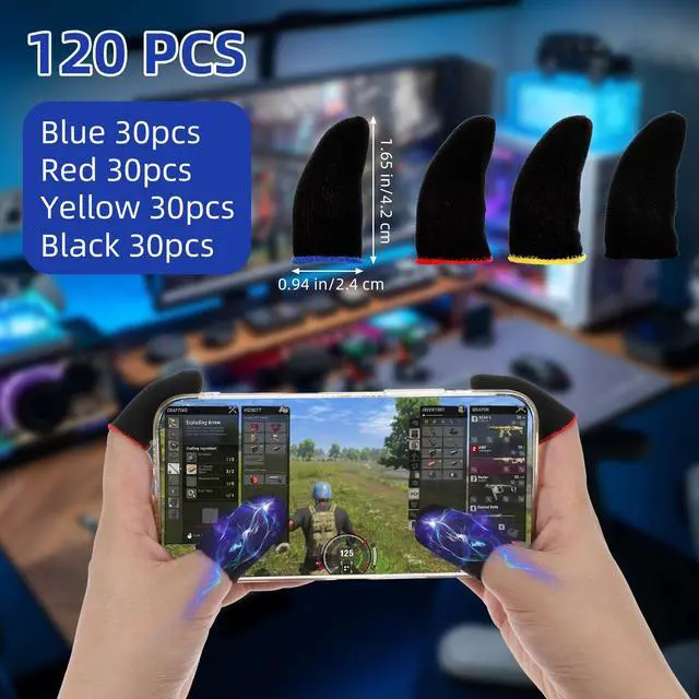 Alt view image 2 of 7 - 120 Pieces Finger Sleeves for Gaming, Colored Thumb Sleeve